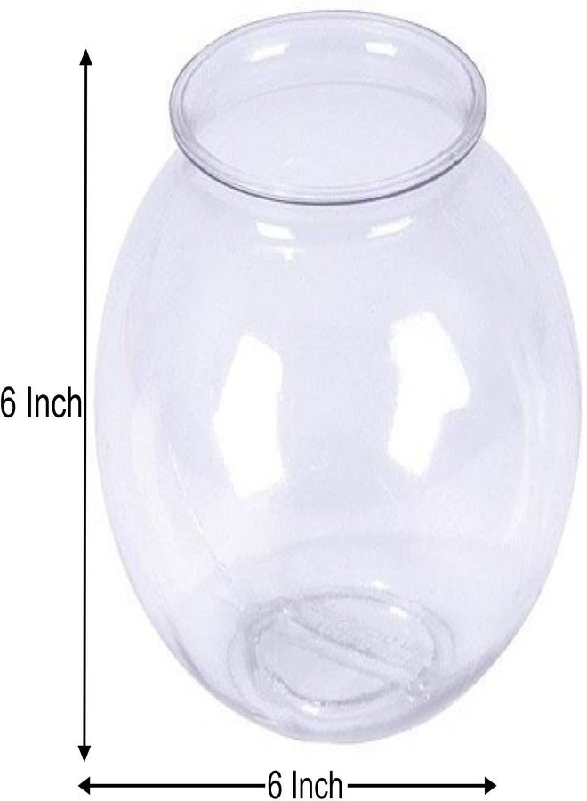 Afast Home Room Decorative Clear Fish Pot/Bowl with Colorful Stone, Glass -A1 - Image 3